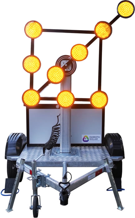 Seta Eletrônica Giratória em Carretinha Móvel