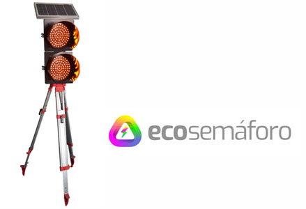 Semáforo Solar DS 2.200T - Solar Amarelo Piscante